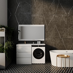 Style Line Тумба с раковиной Даллас 130 L 3 ящика под стиральную машину – фотография-10